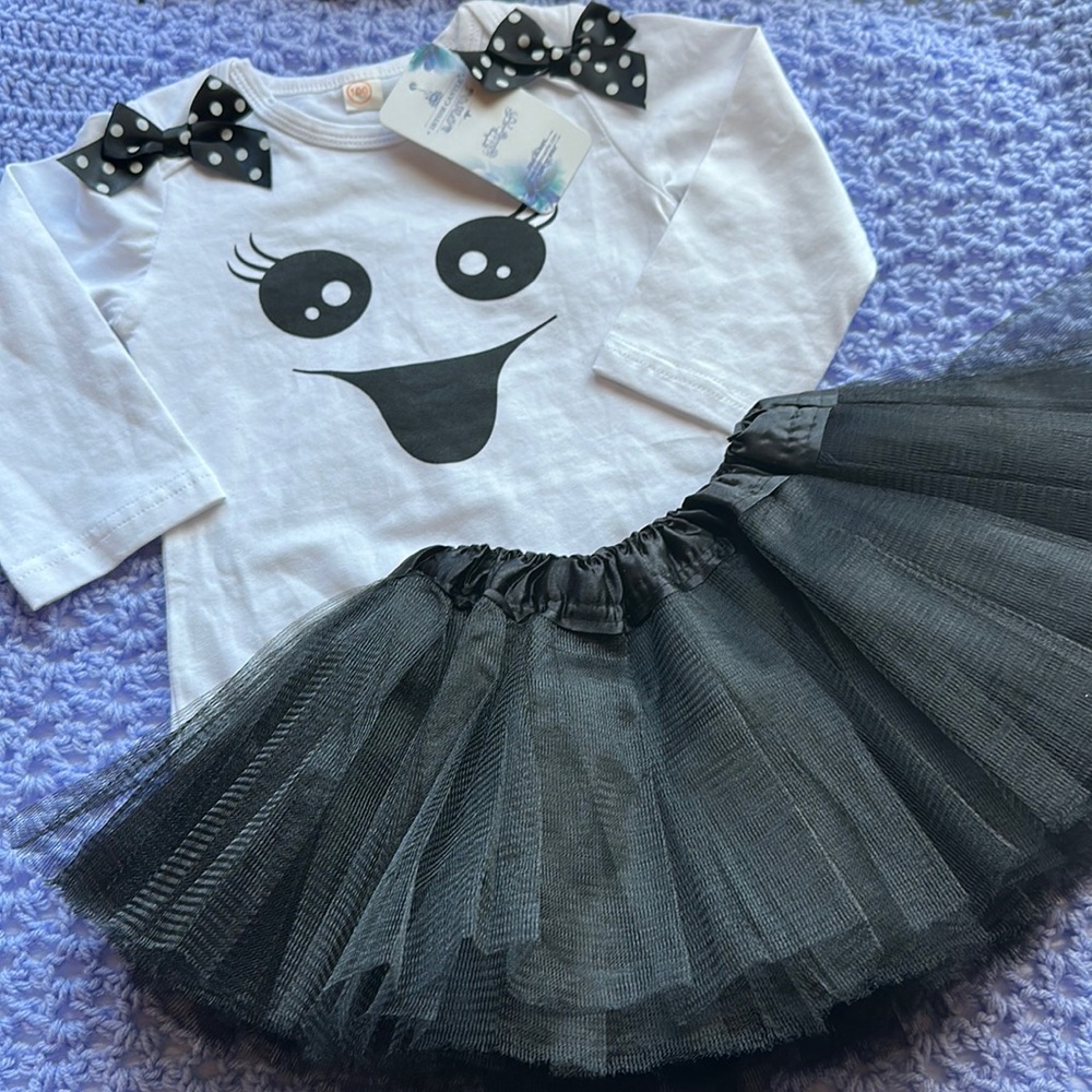 Baby Girl Ghost Halloween Outfit tulle skirt